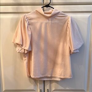 Free People Ivory/Cream Short Sleeve Velvet Blouse